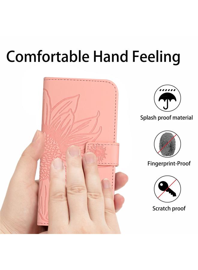 erorex Case For Wiko T3 Skin Feel Sun Flower Pattern Flip Leather Phone Case with Lanyard - Image 4