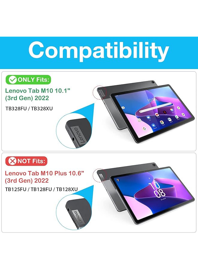 Procases For Lenovo Tab M10 Case 10.1 Inch 2022 3Rd Gen Slim Light Cover Trifold Stand Hard Shell Folio Smart Protective Case For Lenovo Tab M10 10.1 Inch Tb328Fu Tb328Xu With Auto Sleep Wake–Skyblue - Image 2