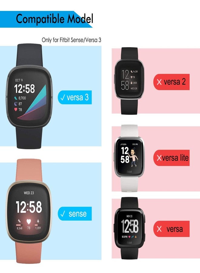 KPYJA 6-Pack Screen Protector Compatible with Fitbit Versa 3/Sense Case, Soft TPU Plated Case All-Around Protective Screen Full Cover Bumper Compatible for Sense/Versa 3 Smart Watch - Image 2