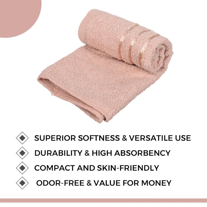 Kuber Industries Face Towel | Towels for Facewash | Towels for Gym | Facewash for Travel | Towels for Daily use | Workout Hand Towel | Lining Design | 14x21 Inch | Pack of 5 | Multi - Image 4