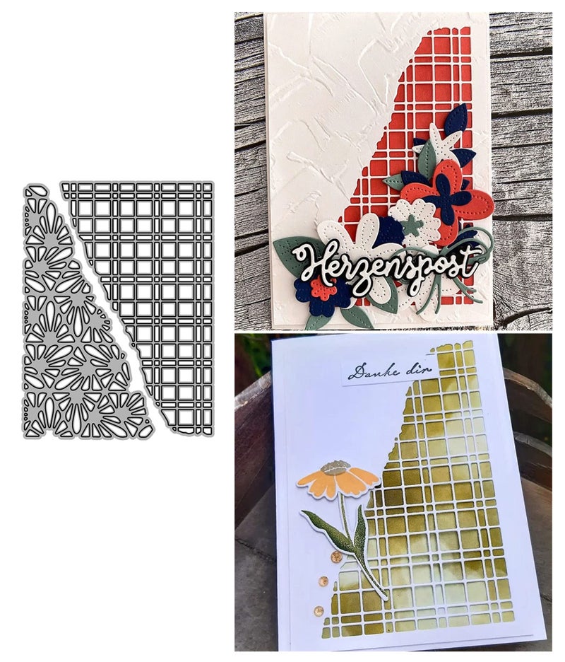 Mvchifay Mvchifay Cutting Dies for Card Making Metal DieCuts Scrapbooking Tool Hollow Frame DIY Craft Punch Template Embossing for Paper Album Decor Cube and Flower10x134cm