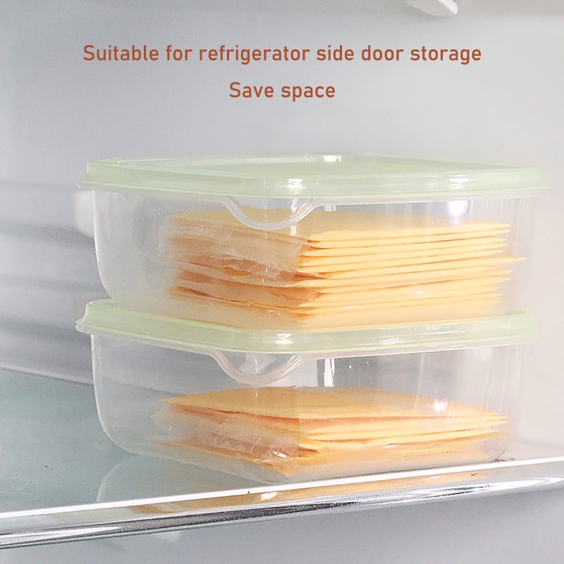 Wonliq 2 Pack-Cheese Slicer Storage Containers With Lids Airtight Keeps Slice Cheese Fresh And Delicious Reusable Cheese Preservation Container For Fridge - Image 4
