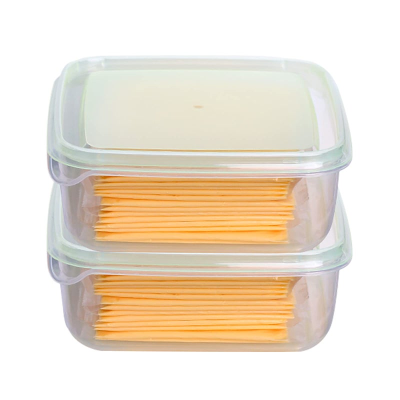 Wonliq 2 Pack-Cheese Slicer Storage Containers With Lids Airtight Keeps Slice Cheese Fresh And Delicious Reusable Cheese Preservation Container For Fridge - Image 1