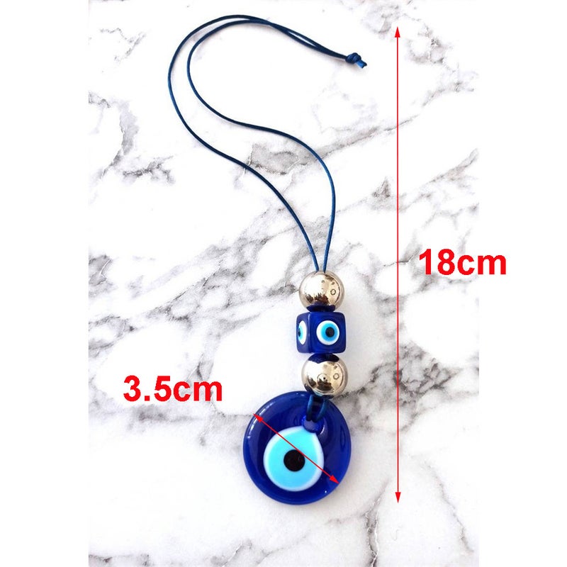 Generic Evil Eye Car Hanging Decor Turkish Blue Pendant Silver beads blue eyes pendant 