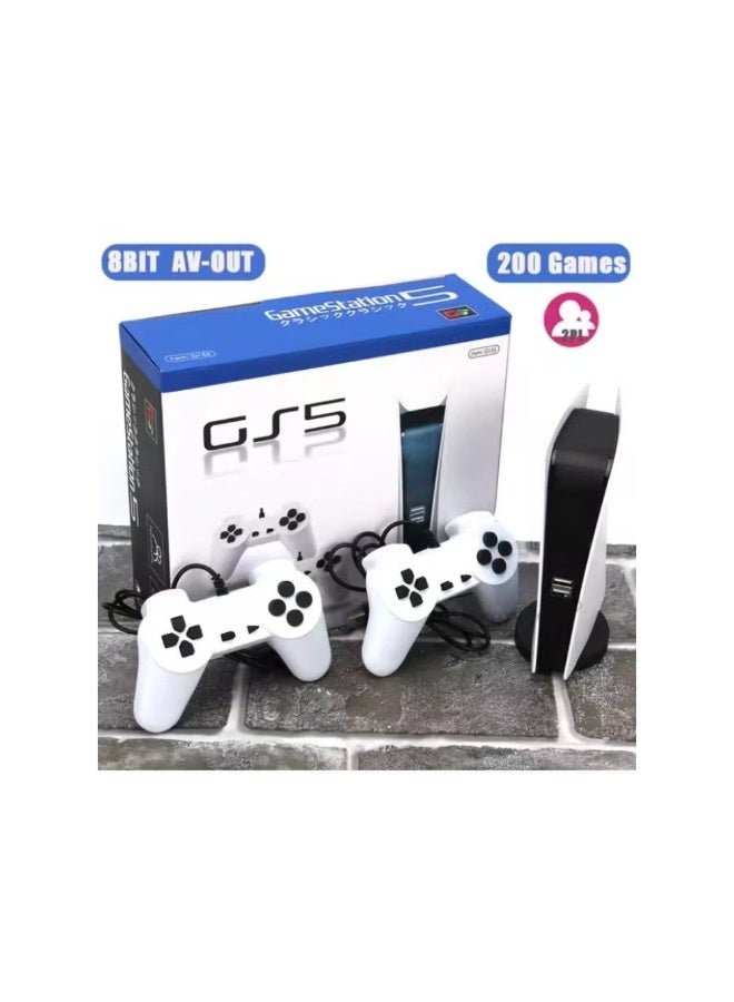 ACLIX Game Station 5 Wired USB Gaming Console with 300 Classic 8-Bit Games, Retro TV Game System, AV Output, Plug & Play Setup, Includes Dual Controllers - Image 2