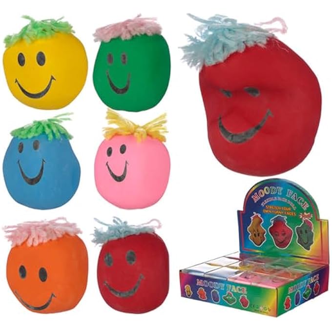Puckator Colourful Squeezy Mood Head, Squeezable, Stress Ball, Fun Toy For Kids & Adults - Image 1