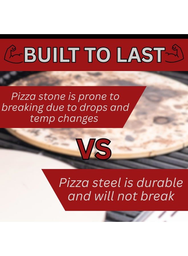 THERMICHEF Square Pizza Steel Plate for Oven Cooking and Baking (3/8" Deluxe, 16”x16” Square) - Made in USA - Image 2