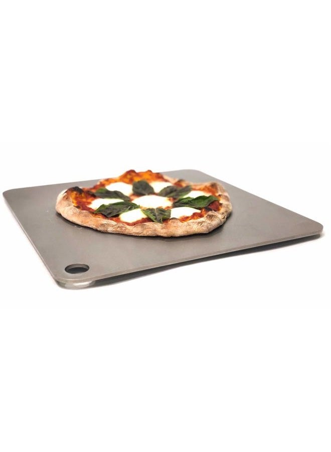 THERMICHEF Square Pizza Steel Plate for Oven Cooking and Baking (3/8" Deluxe, 16”x16” Square) - Made in USA - Image 1