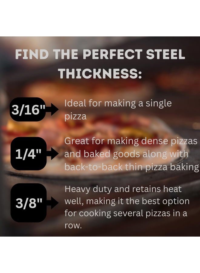 THERMICHEF Square Pizza Steel Plate for Oven Cooking and Baking (3/8" Deluxe, 16”x16” Square) - Made in USA - Image 5