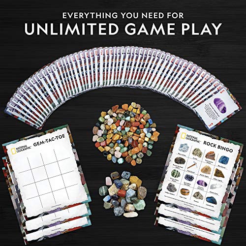 Blue Marble National Geographic Rock Bingo Game - Play Rock Bingo, Mineral Memory, Gemstone Trivia, & Card Games, Collection Includes Over 150 Rocks and Minerals, Educational STEM Toy for Kids (Amazon Exclusive) - Image 5