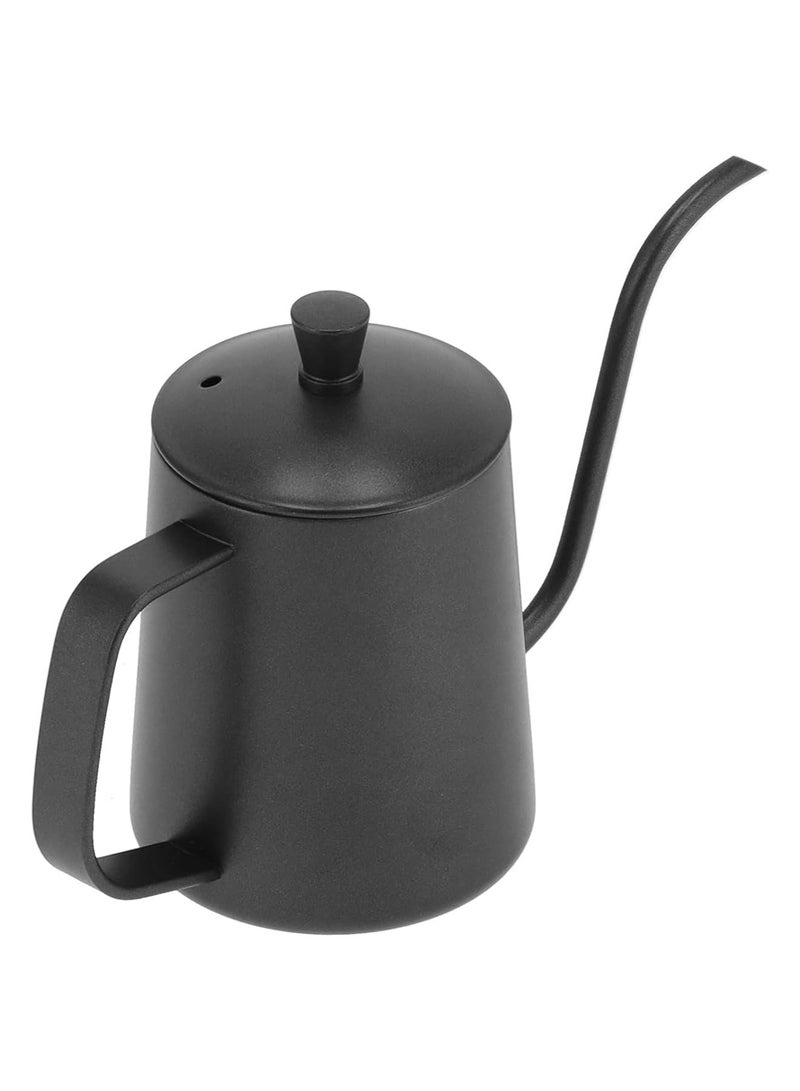 INVEIN 600ml Stainless Steel Coffee Drip Kettle with Thermometer Hole - Long Gooseneck Spout (5mm) - Black Teflon Coating - Perfect for Specialty Coffee Dripping - Image 2