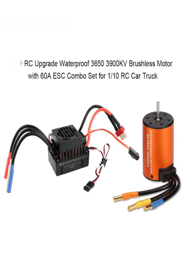GoolRC Upgrade Waterproof 3650 3900KV Brushless Motor with 60A ESC Combo Set for 1/10 RC Car Truck - Image 1