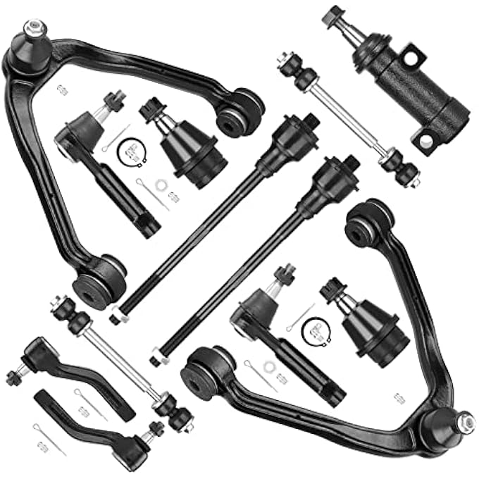 ريحني أذرع التحكم العلوية الأمامية ذات الدفع الرباعي، مفاصل WBall، قضبان الربط، مجموعة تعليق 19992006 لشيفروليه أفالانش، سوبربان سيلفرادو 1500، تاهو جي إم سي، سييرا 1500، يوكون 20002006 كاديلاك إسكاليد 13 قطعة - Image 2