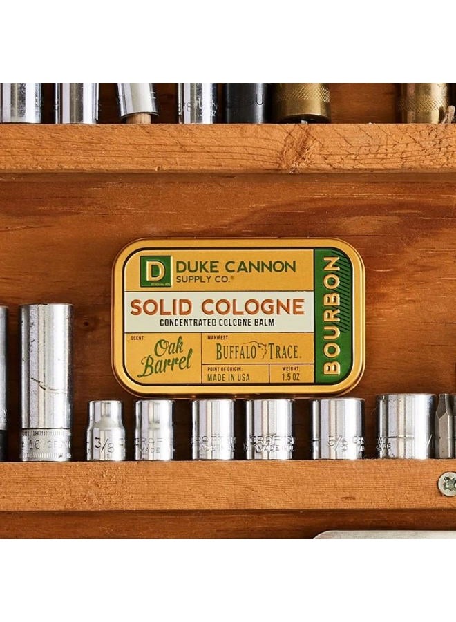 Duke Cannon Supply Co. - Solid Cologne Balm, Bourbon (Buffalo Trace Bourbon Fragrance) (1.5 oz) Concentrated Mens Cologne Concentrated Balm - Warm, Woodsy, Oak Barrel Scent, Bourbon Trail - Image 3