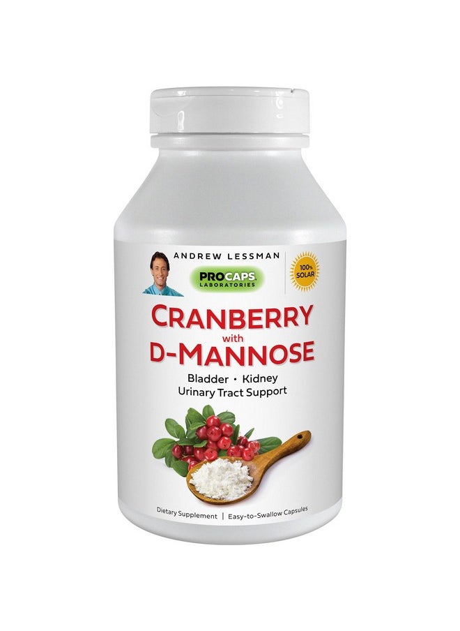 Andrew Lessman - ANDREW LESSMAN Cranberry with D-Mannose - 360 Capsules - Supports Bladder, Kidney and Urinary Tract Health. High Potency Standardized Cranberry Concentrate and D-Mannose. Easy to Swallow Capsules - Image 1