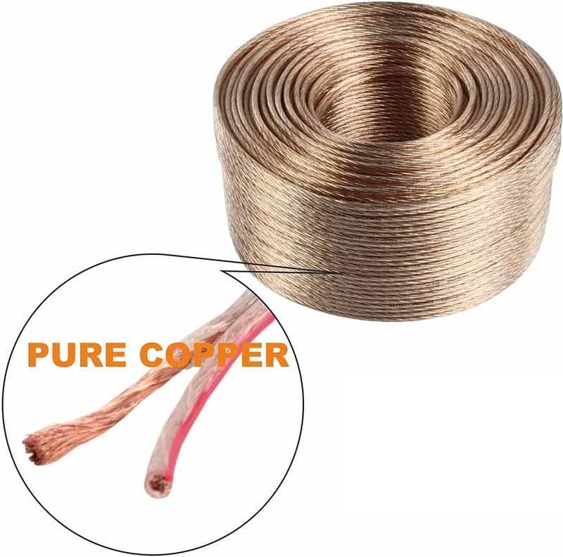 Tech King (SPECIAL DEAL WITH 15 YEARS WARRANTY) Fireproof 23/52 AWG Enhanced Loud Free Bare Copper Speaker Wire Cable (50ft)1 - Image 4