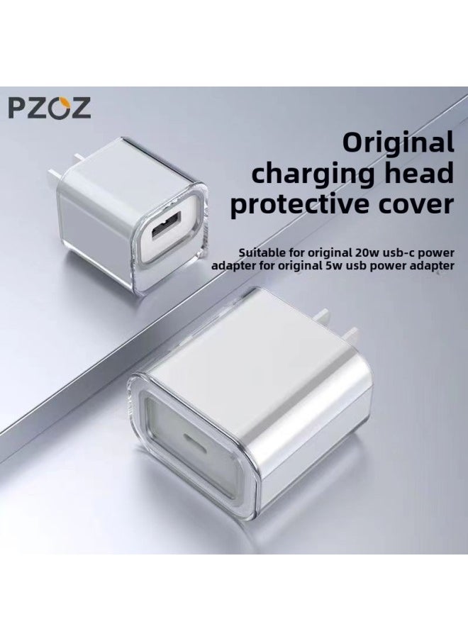 Generic - For IPhone Apple 18w/20w Charging Head Protective Cover Transparent Apple Charger Data Cable Protective Cover-Specifications:Apple 20w Charging Head Transparent Protective Cover - Image 1