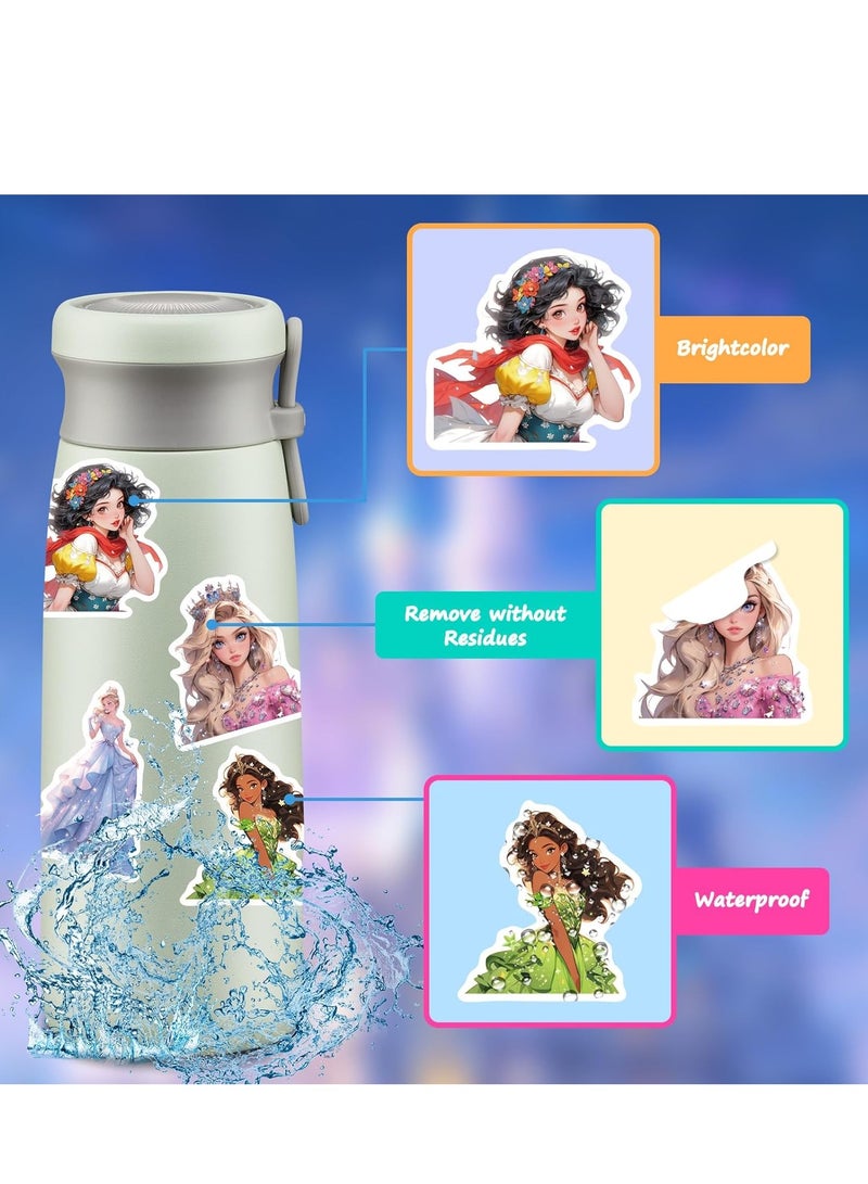 Cartoon Princess Stickers for Kids Teen , Vinyl Waterproof Cute Princess Stickers Anime Girl Stickers for Water Bottles Laptop Journaling Gift for Gril 50 Pcs - Image 4