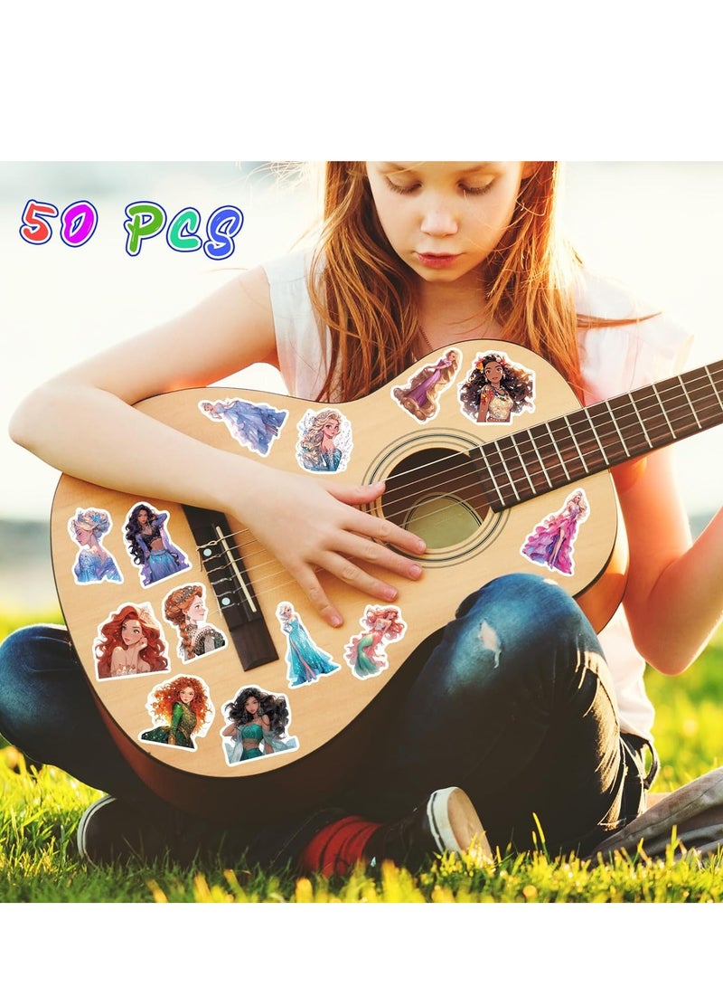 Cartoon Princess Stickers for Kids Teen , Vinyl Waterproof Cute Princess Stickers Anime Girl Stickers for Water Bottles Laptop Journaling Gift for Gril 50 Pcs - Image 5