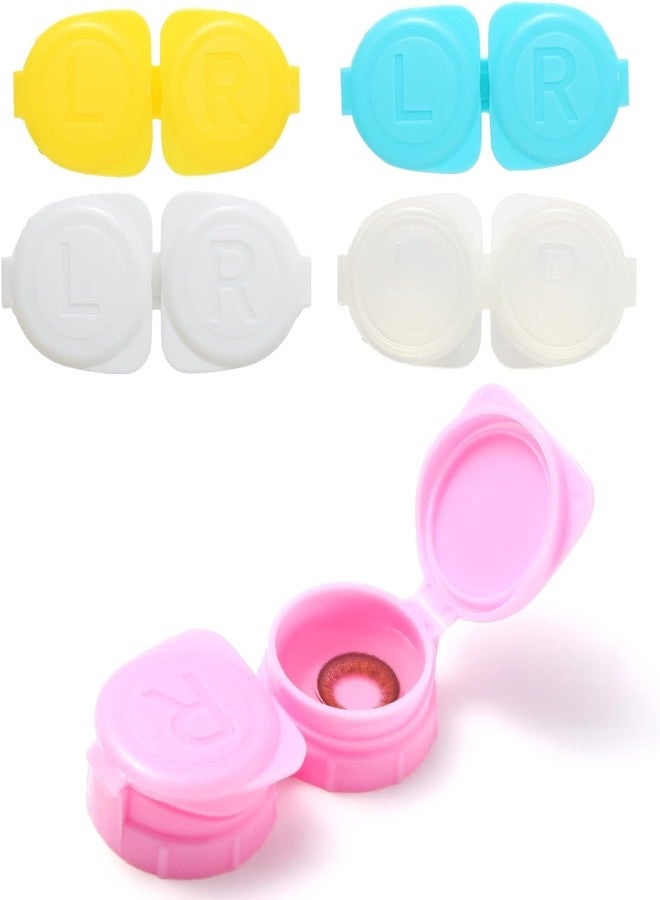 SUSUB 100-Pack Flip-Top Contact Lens Tight Lid Case Holder Storage Box Container Assorted Colors - Image 1