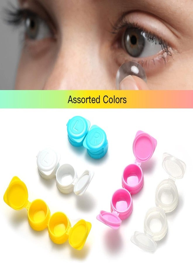 SUSUB 100-Pack Flip-Top Contact Lens Tight Lid Case Holder Storage Box Container Assorted Colors - Image 4