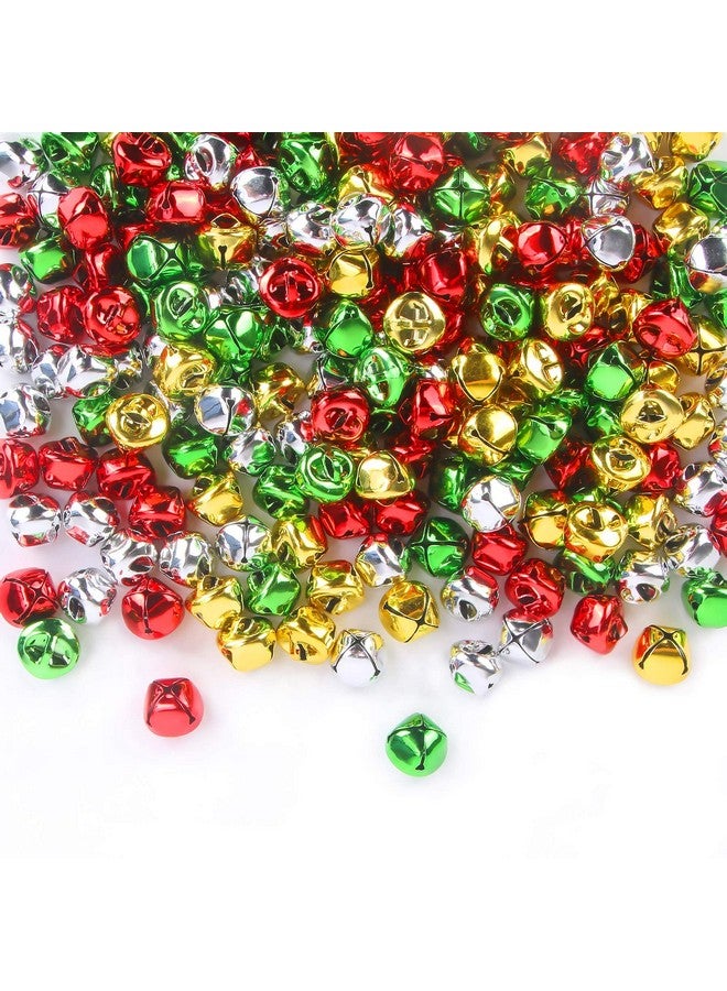 Augshy 200 Pieces Jingle Bells 2/5 Inch Craft Bell Bulk For Christmas Home And Pet Decorations Xmas Decor Party Favors Supplies (Goldsilver Redgreen) - Image 1