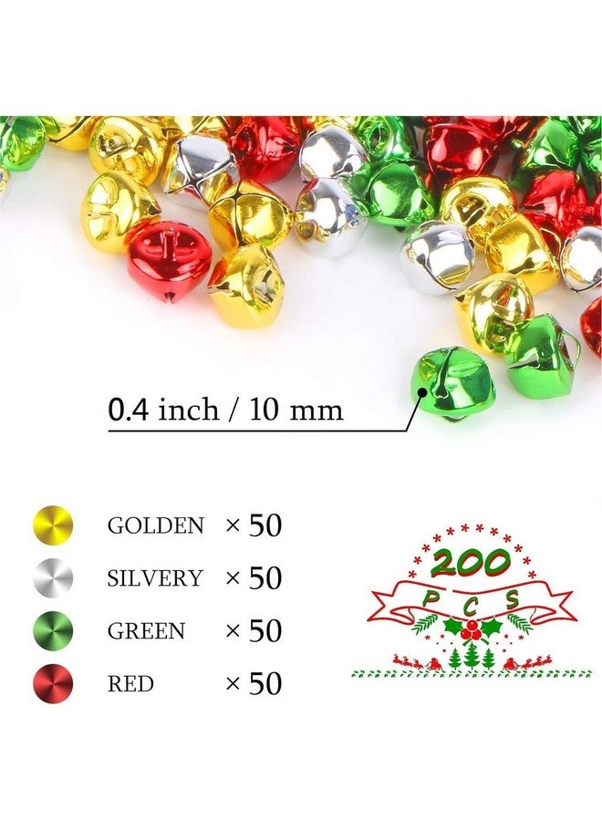 Augshy 200 Pieces Jingle Bells 2/5 Inch Craft Bell Bulk For Christmas Home And Pet Decorations Xmas Decor Party Favors Supplies (Goldsilver Redgreen) - Image 2