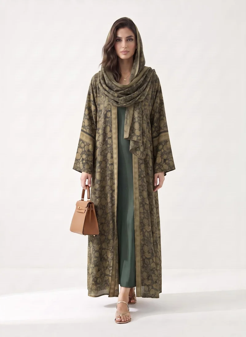 Hadiyath Al Madinah Mosaic Printed Abaya - HM
