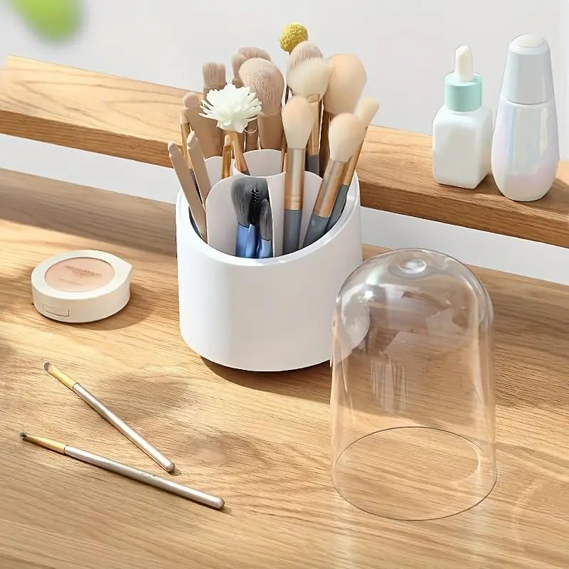 Zerolex Makeup Brush Holder with lid, Rotating Makeup Brush Organizer, Makeup Brush Case, Brush Holder Makeup, Makeup Brushes holder (Multicolor) - Image 4