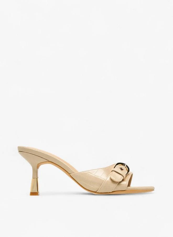 فلورا بيلا من شو إكسبرس صنادل بكعب واسع بتفاصيل إبزيم للنساء