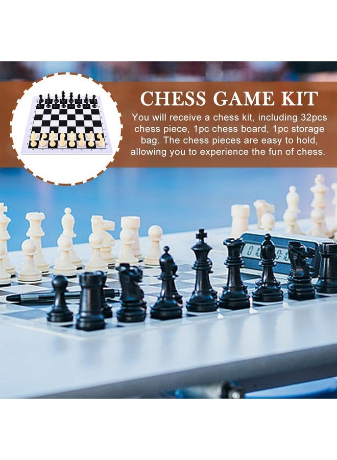 EMVANV Portable Chess & Checkers Set, 35cm Tournament Chess Mat with Chess & Storage Bag, Chess Rollable Chessboard, Roll Up Chess Board Travel Chess Sets(Size:35cm) - Image 5