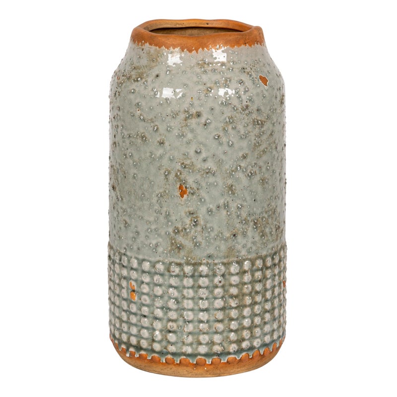 Creative Co-Op Round Terra-Cotta Hobnail Planter Vase with Heavily Distressed Finish, Grey - Image 5