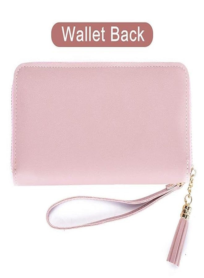 Alexvyan Pink Women Purse Wallet Female Clutch Bag Women/Ladies/Girls Wallets Long Purses Card Holder Phone Pocket 3 Color Design Organizer for Daily Use Girls Gift Party Small Hand Ladies Purse - Image 3