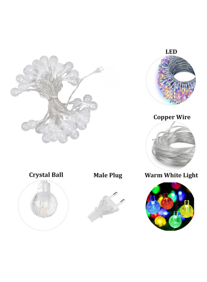 fizzytech أضواء خيط كرات الفقاعات الكريستالية من فيزيتيك لتزيين ديwali وعيد الميلاد (كريستال-10 متر 50 ليد متعدد الألوان) - Image 3