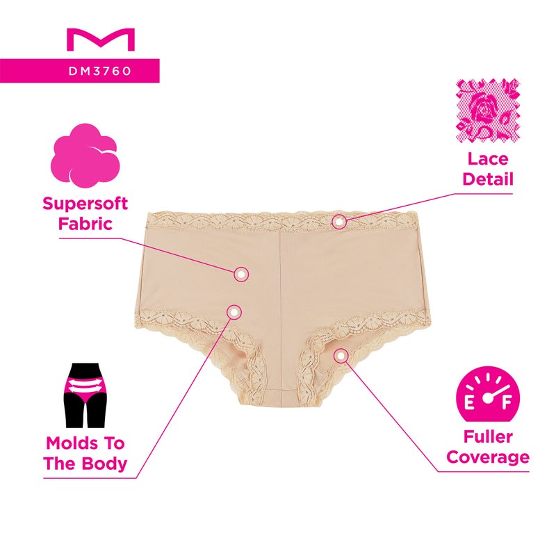 Maidenform Women's Underwear Boy Shorts Pack, 3-Pack, Microfiber Boy shorts Underwear Women Pack, Lace Panties for Women - Image 5