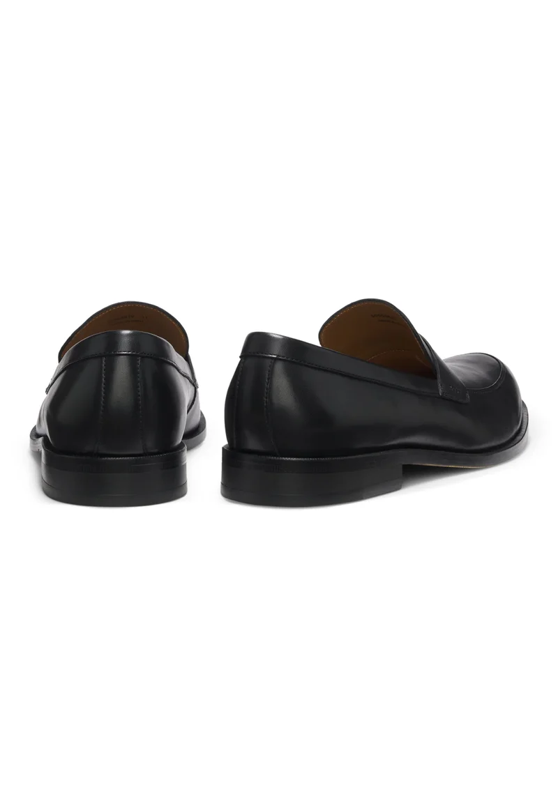 BOSS Leather loafers with penny trim