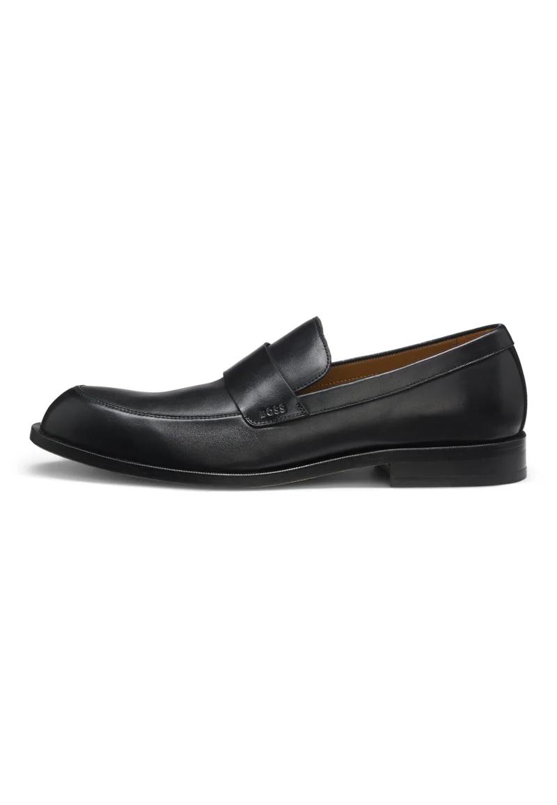BOSS black Leather loafers with penny trim for Men | Best Price UAE