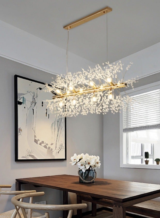 Adjustable Round Dandelion Crystal Chandelier 12 Light Living Room Dining Room Bedroom Lamps - Image 2