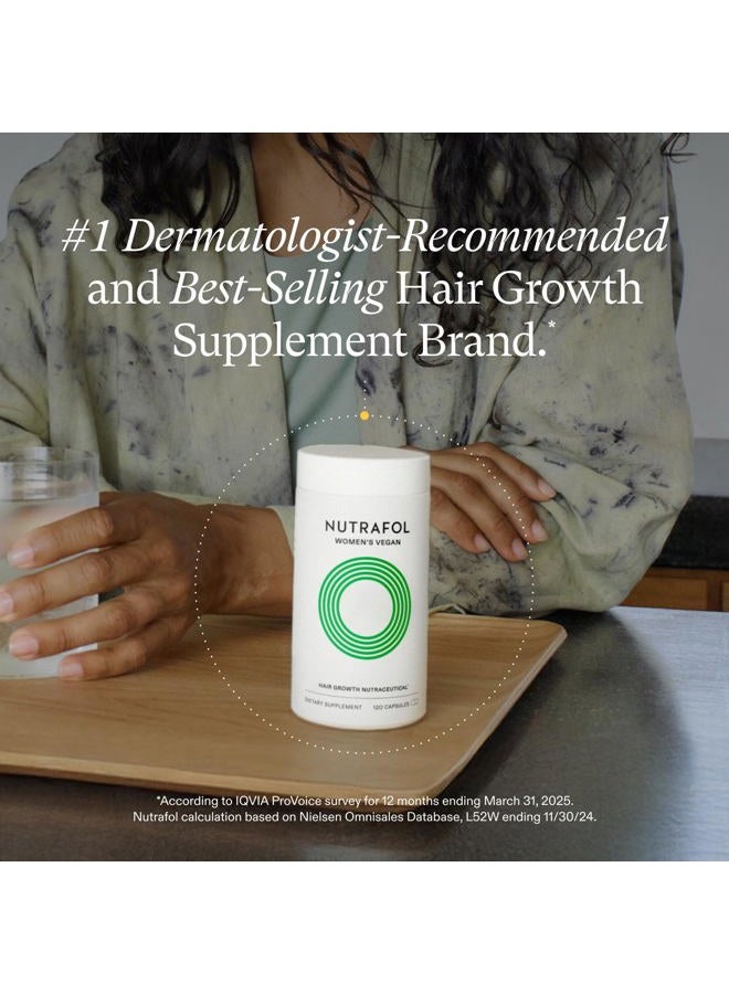 NUTRAFOL مكملات نمو الشعر للنساء، للنساء من 18-44 سنة، مختبرة سريرياً لشعر أكثر كثافة وقوة، مكونات نباتية 100%، موصى بها من قبل أطباء الجلد - إمداد لمدة شهرين - Image 2