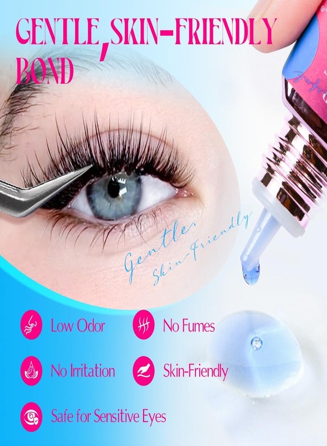 ARISON LASHES Lash Cluster Glue Sensitive Eyelash 2-3s Drying Waterproof Colorful Lashes Glue Individual Long Lasting DIY Lashes Extension Strong Hold-for Using at Home or Salon(3ml-Light Blue) - Image 4