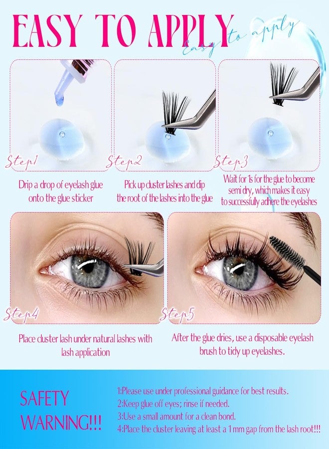ARISON LASHES Lash Cluster Glue Sensitive Eyelash 2-3s Drying Waterproof Colorful Lashes Glue Individual Long Lasting DIY Lashes Extension Strong Hold-for Using at Home or Salon(3ml-Light Blue) - Image 5