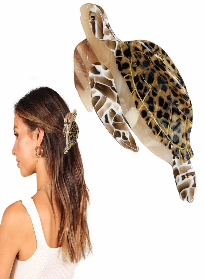 KuuGuu Brown Sea Turtle Hair Clip Novelty Acetate Hair Claw Clip Large Aquatic Animal Cute Barretttes Fashion Non-slip Headdress Elegant Sea Turtle Hair Accessories Novelty Hairpin Decoration for Women Girls - Image 1