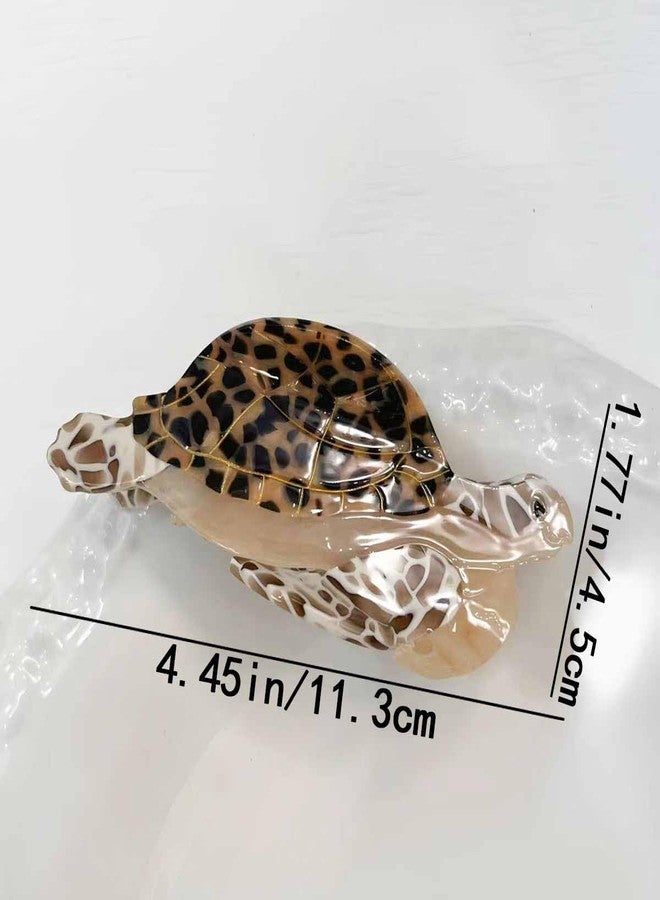 KuuGuu Brown Sea Turtle Hair Clip Novelty Acetate Hair Claw Clip Large Aquatic Animal Cute Barretttes Fashion Non-slip Headdress Elegant Sea Turtle Hair Accessories Novelty Hairpin Decoration for Women Girls - Image 2