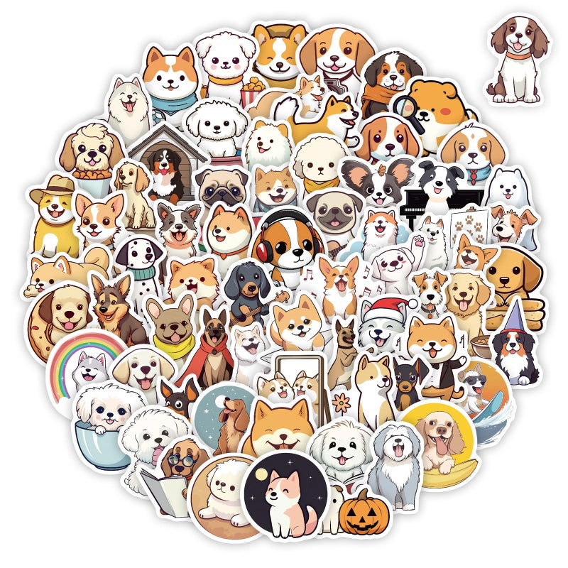 ViKiVi 100 Pcs Cute Dog Stickers for Kids Puppy Stickers for Water Bottle Laptop Dog Decor Party Favors for Boys Girls Waterproof Dogs Sticker Pack - Image 2