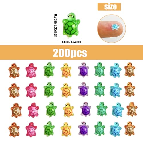 HETRUUOP 200PCS Mini Turtle Decor for Dollhouse Resin Tiny Turtles for Crafts Micro Miniature Turtle for Fairy Garden Dollhouse Micro Landscaping Decoration - Image 5