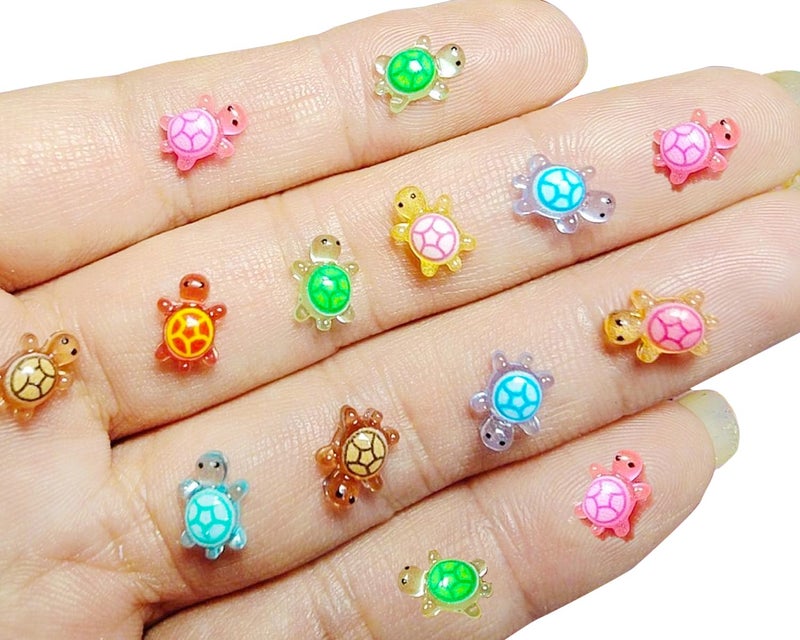 HETRUUOP 200PCS Mini Turtle Decor for Dollhouse Resin Tiny Turtles for Crafts Micro Miniature Turtle for Fairy Garden Dollhouse Micro Landscaping Decoration - Image 3