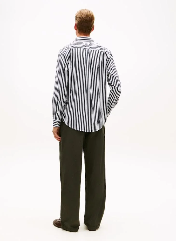 TOMMY HILFIGER TH Flex Regular Fit Stripe Poplin Shirt