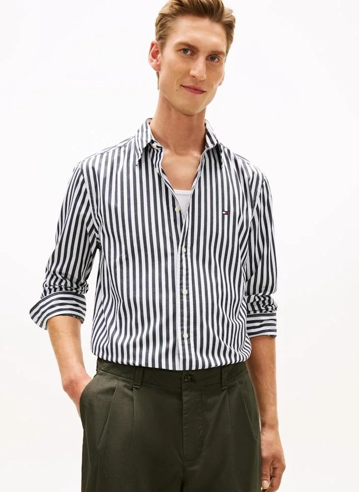 TH Flex Regular Fit Stripe Poplin Shirt