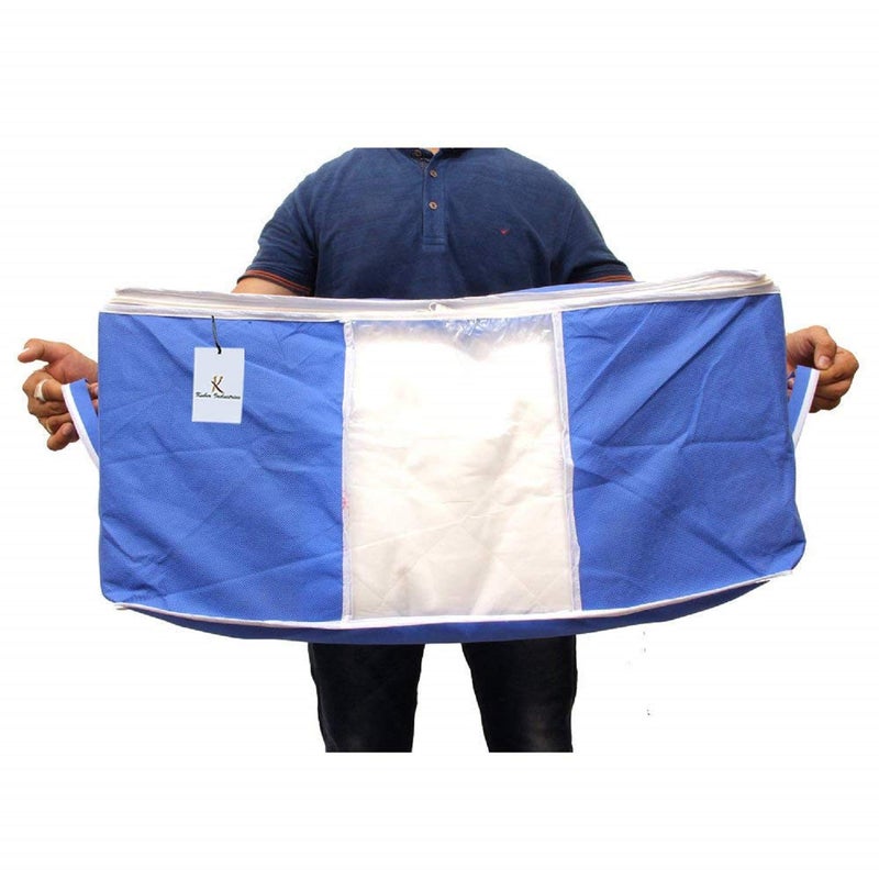 Kuber Industries CTKTC14145 Rectangular Underbed Storage Bag Organiser Blanket Cover Royal Blue Extra Large Set of 2 - Image 4