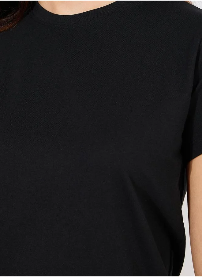 Styli Solid Cotton T-Shirt & Pyjama Set